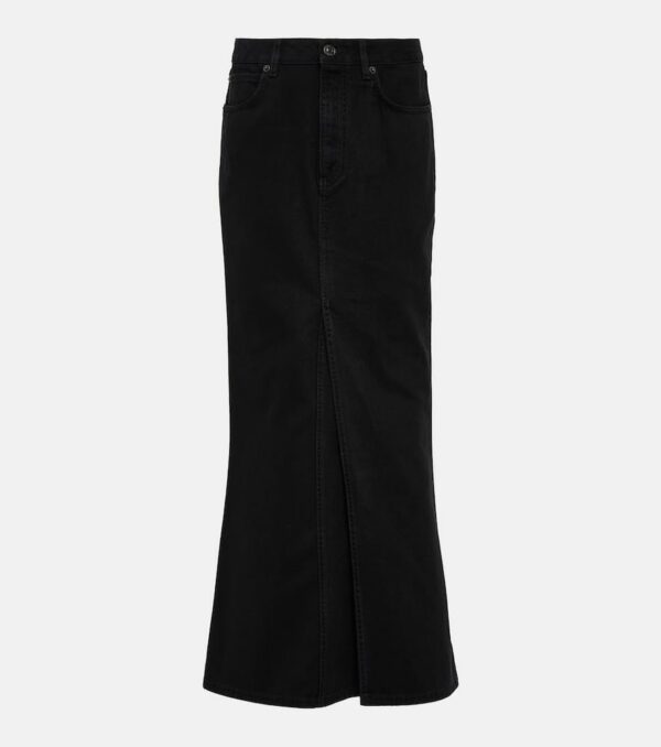 Balenciaga Mid-rise denim maxi skirt