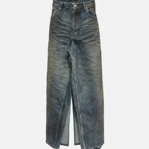 Balenciaga Mid-waist denim maxi skirt