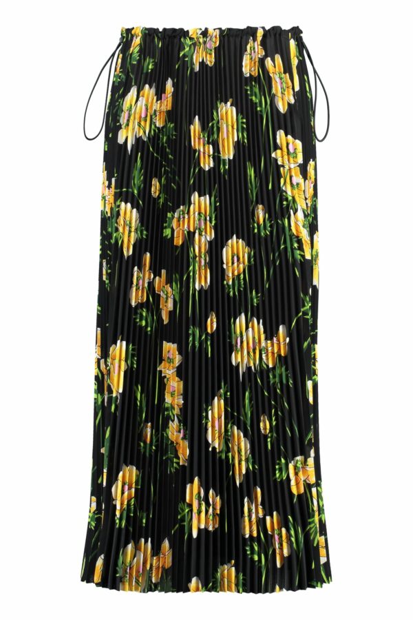 Balenciaga Pleated Skirt With Floral Pattern