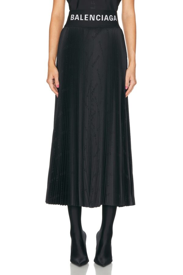 Balenciaga Pleated Skirt in Black - Black. Size 40 (also in 34, 36, 38).