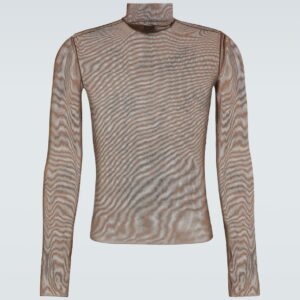 Balenciaga Tattoo mesh turtleneck top