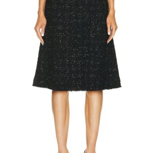 Balenciaga Tweed Midi Skirt in Black - Black. Size 36 (also in 34, 38, 40).