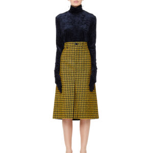 Balenciaga Wool Checked Pencil Skirt