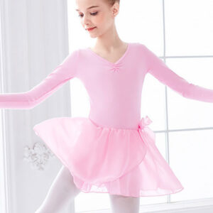 Ballet Dress Pink Women's Kid's Dancer Bows Pleated Artwork Pleated Cotton Blend Dress Tunic performance wear