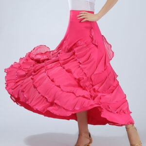 Ballroom Dance Costume Women's Red Performance Maxi Skirt