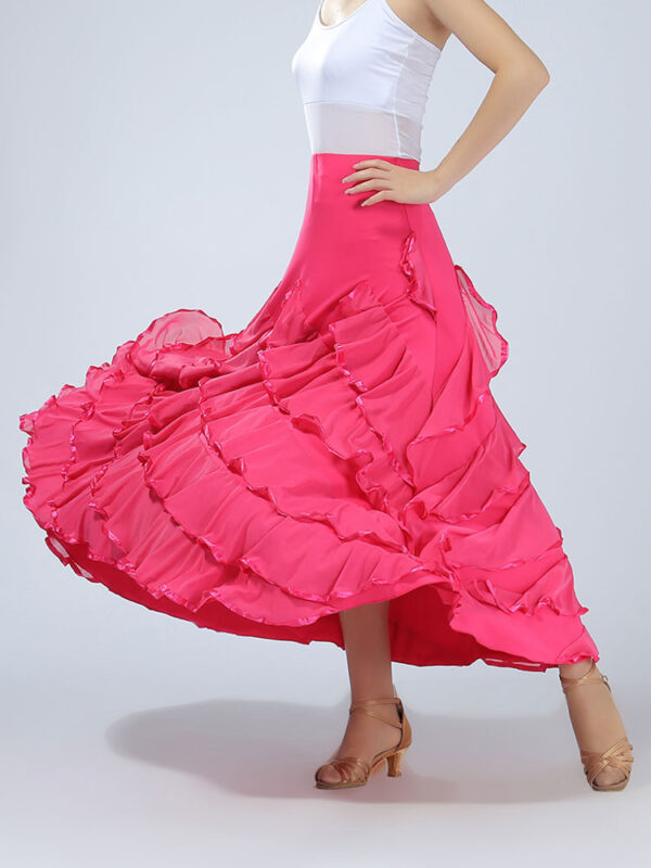 Ballroom Dance Costume Women's Red Performance Maxi Skirt