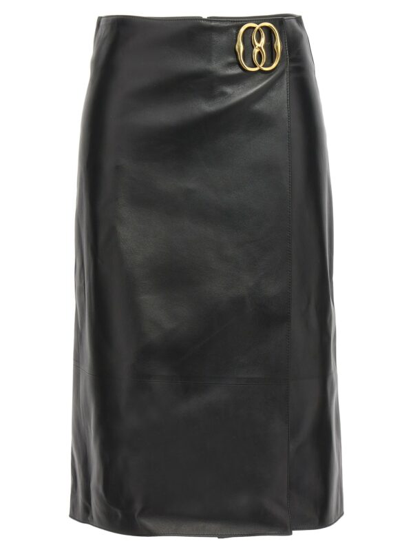 Bally Logo Leather Skirt