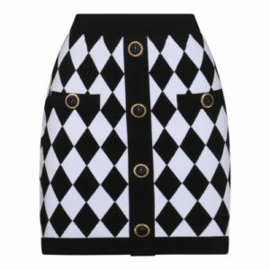 Balmain - Black And White Mini Skirt 38