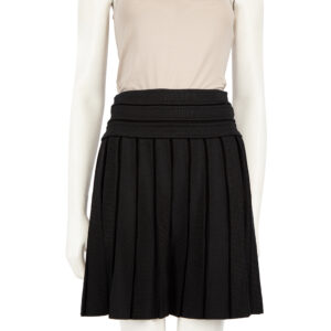 Balmain Black Pleated Zipped Mini Skirt