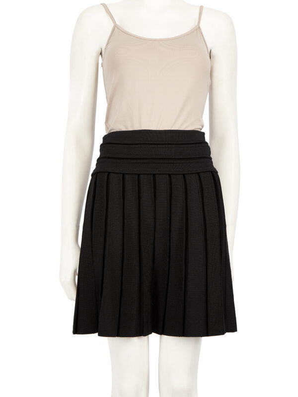 Balmain Black Pleated Zipped Mini Skirt