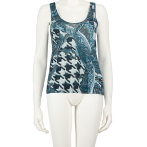 Balmain Blue Printed Tank Top