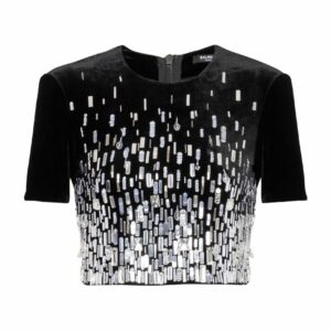 Balmain Embellished Crop Top