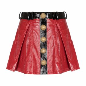 Balmain Lambskin Two-Tone Mini Skirt