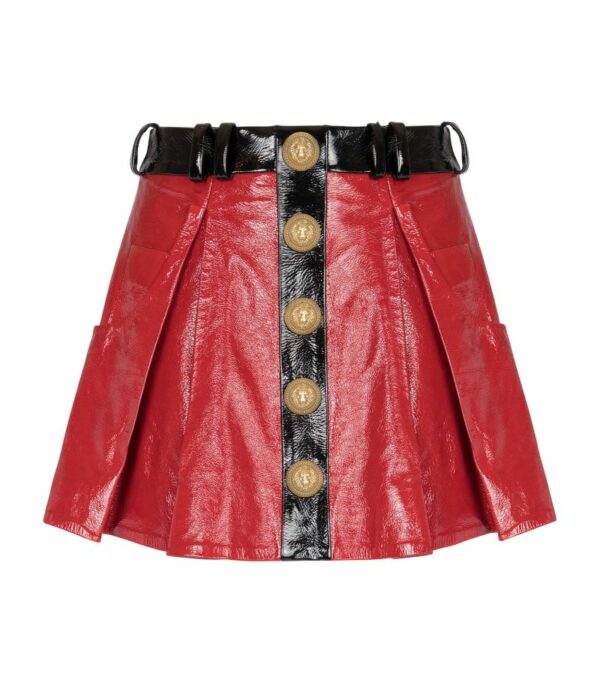 Balmain Lambskin Two-Tone Mini Skirt