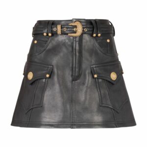 Balmain Leather Mini Skirt