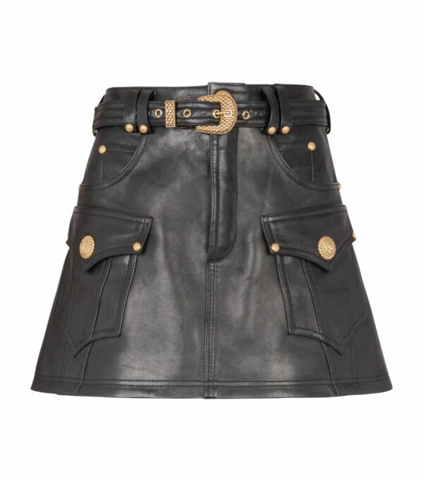 Balmain Leather Mini Skirt