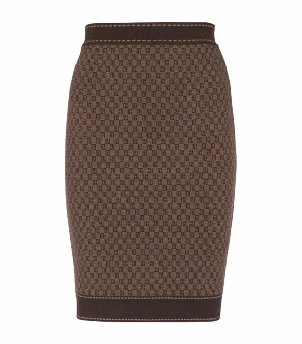 Balmain Monogram-Jacquard Mini Skirt