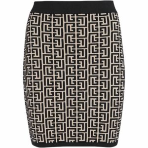 Balmain Monogram Jacquard Mini Skirt