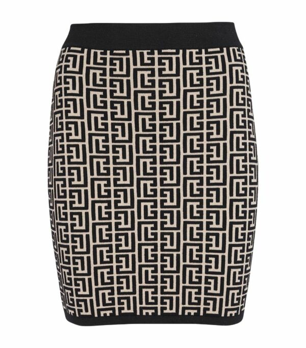 Balmain Monogram Jacquard Mini Skirt