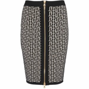 Balmain Monogram Midi Skirt