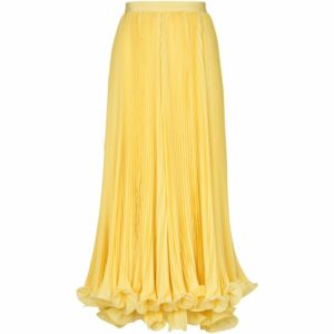 Balmain Ruffle-Hem Pleated Skirt