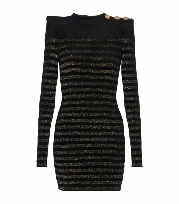 Balmain Striped Sweater Dress