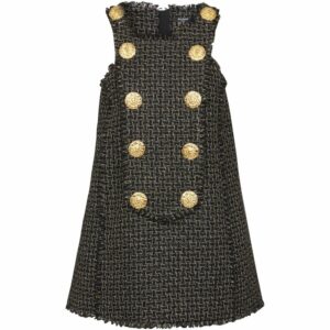 Balmain Tweed Swing Midi Dress