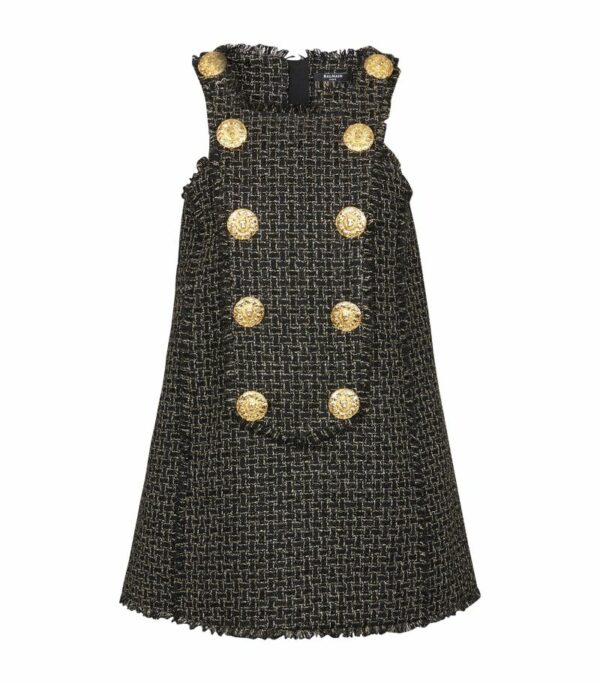 Balmain Tweed Swing Midi Dress