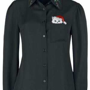 Banned Retro Pocket Cat Blouse Blouse black