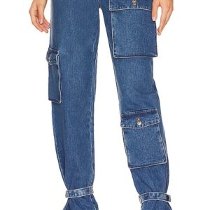 Bardot Denim Cargo Pant in Blue. Size 24, 25, 26, 27, 28, 29, 30, 34.