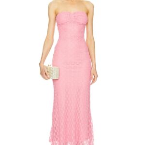 Bardot x REVOLVE Adoni Strapless Midi Dress in Pink. Size 10, 12, 2, 4, 6.