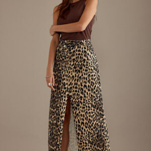 Baum und Pferdgarten Sigge Leopard Denim Maxi Skirt