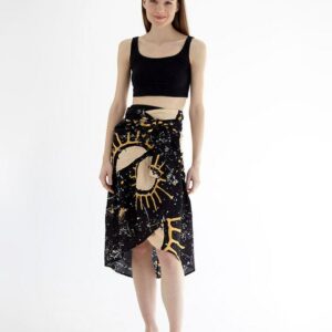 Beach Wrap Skirt, Skirt With Frill, Midi Pareo Sarong Cover Up Sunshine