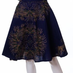 Beautiful Royal Purple With Paisley Details Circle Skirt