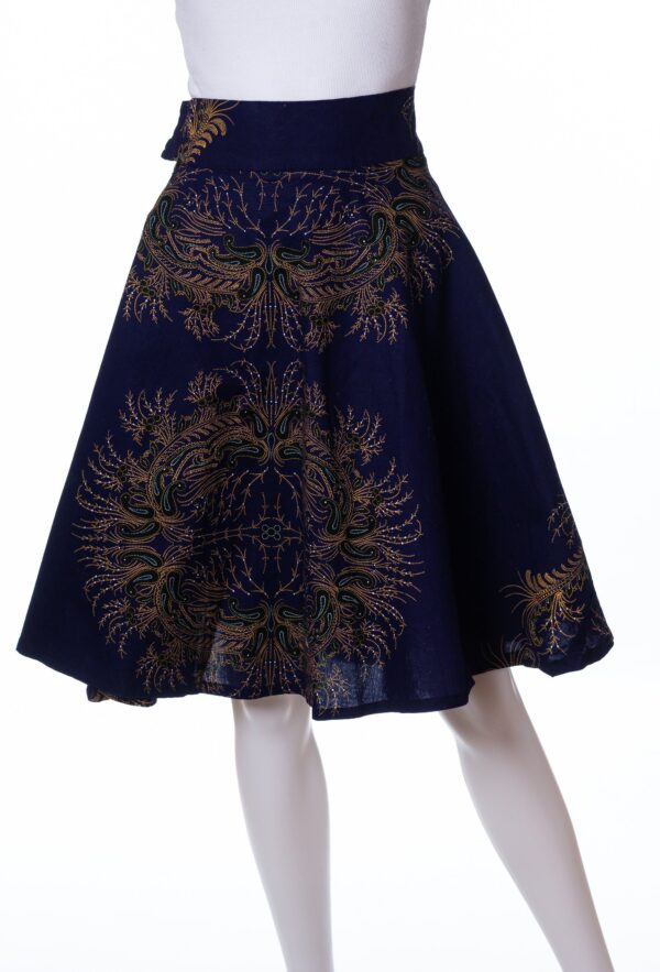 Beautiful Royal Purple With Paisley Details Circle Skirt