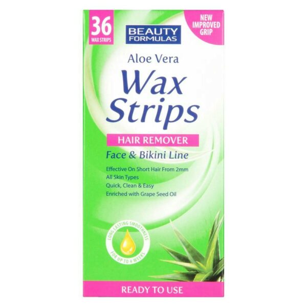 Beauty Formulas Aloe Vera Wax Strips Face & Bikini Line 36 pcs