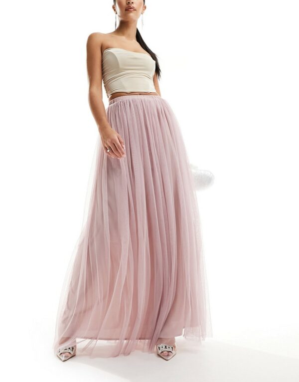 Beauut tulle maxi skirt in soft pink