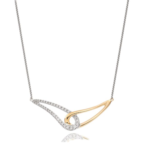 Beaverbrooks Essence Women's 9ct Yellow Gold and White Gold Diamond Necklace