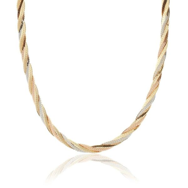 Beaverbrooks Women's 9ct Yellow Gold, White Gold and Rose Gold Necklace, Size 45cm