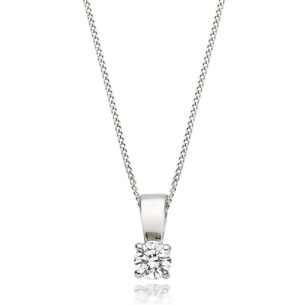 Beaverbrooks Women's Platinum Diamond Solitaire Pendant and Necklace