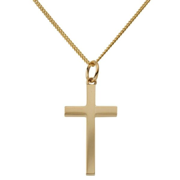 Beaverbrooks Women's Solid 9ct Gold Cross Pendant and Necklace