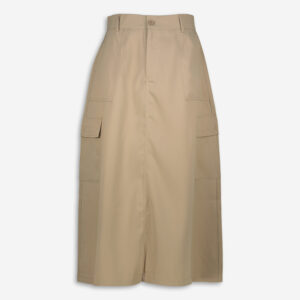 Beige Cargo Midi Skirt