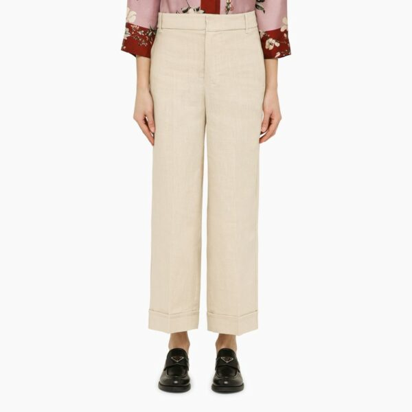 Beige linen pants