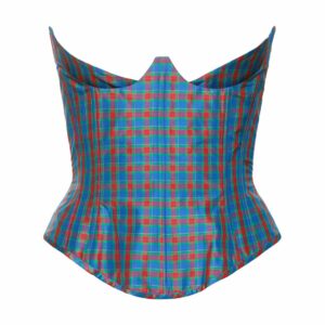 Bella Checked Taffeta Strapless Corset