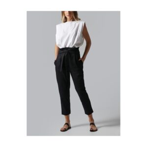 Belted Cropped Linen Pants