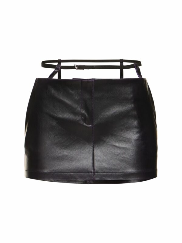 Belted Leather Mini Skirt