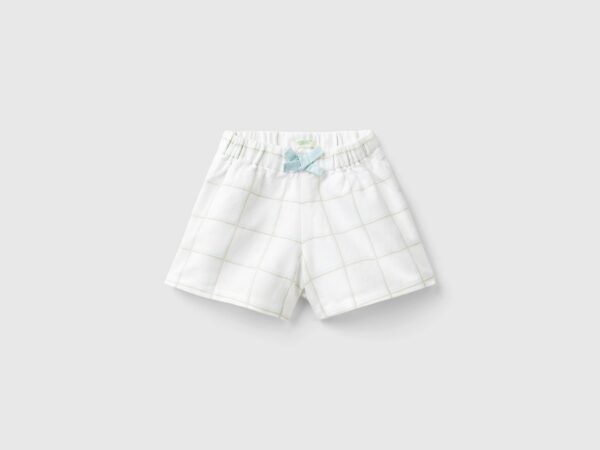 Benetton, Check Culottes, size 6-9, White, Kids