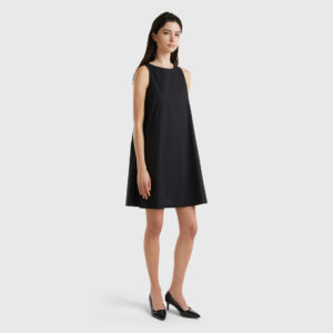 Benetton, Sleeveless Trapeze Dress, size XS, Black, Women