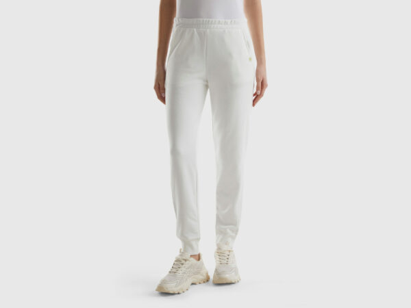 Benetton, Sweat Joggers, size XS, Creamy White, Women