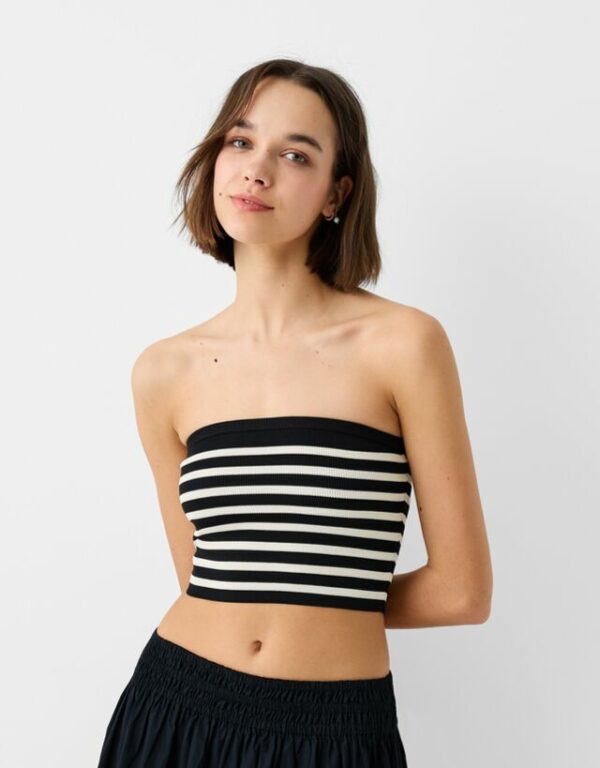 Bershka Bandeau Top Women Xs Black